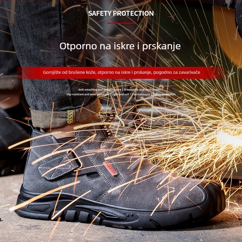 Foot Guard kožne sigurnosne cipele s čeličnim prstom, otpornost na udarce i prodiranje, zavarivanje, protuklizne, otporne na habanje, srednje visoke radne cipele