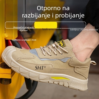 Radne zaštitne cipele, prozračne za sve sezone, muške s čeličnim vrhom i zaštitom od udara i proboja, izolirane, lagane