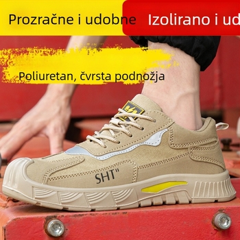 Radne zaštitne cipele, prozračne za sve sezone, muške s čeličnim vrhom i zaštitom od udara i proboja, izolirane, lagane
