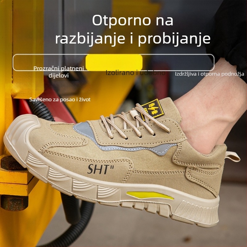 Radne zaštitne cipele, prozračne za sve sezone, muške s čeličnim vrhom i zaštitom od udara i proboja, izolirane, lagane