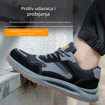 Muške sigurnosne cipele za četiri godišnja doba, ultra lagane s mekom potplatom, plastiko-čelični vrh, otporne na udarce i probijanje, izolirane za električare