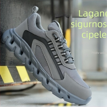 Muške sigurnosne cipele protiv udara i prodiranja, plastična kapica za prste, lagane prozračne gornje, niski profil, električna izolacija