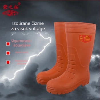 Izolirane čizme za 40kV visok napon, Razina 4 za rad uživo, od gume