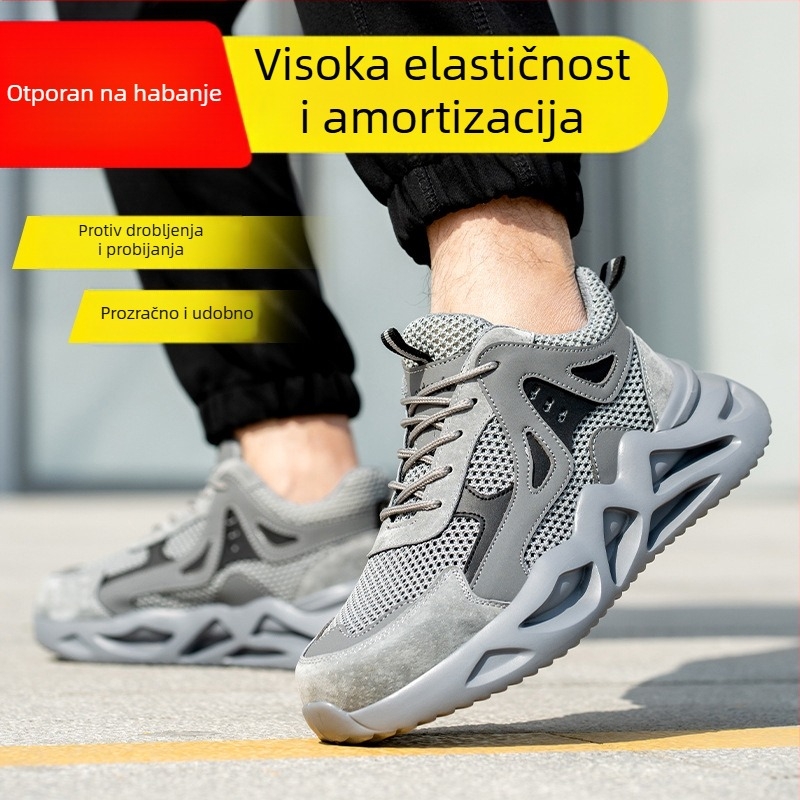 Muške sigurnosne cipele za rad, otporne na probijanje i udar, izolirane, EVA lagana potplat, gornji dio od mikrovlaknaste kože i mreže