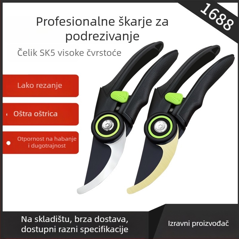 Ellisto Škare za podrezivanje drveća – za voćna stabla, ergonomski dizajn kojim se štedi energija, za vrt i cvijeće, kućna uporaba (Ellisto)