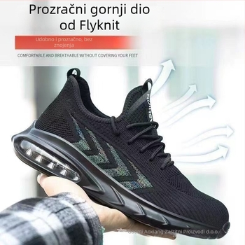 Radne cipele za ljeto, prozračni Flyknit gornji dio, čelični prst, zaštita od udara i probijanja, lake, otporne na habanje