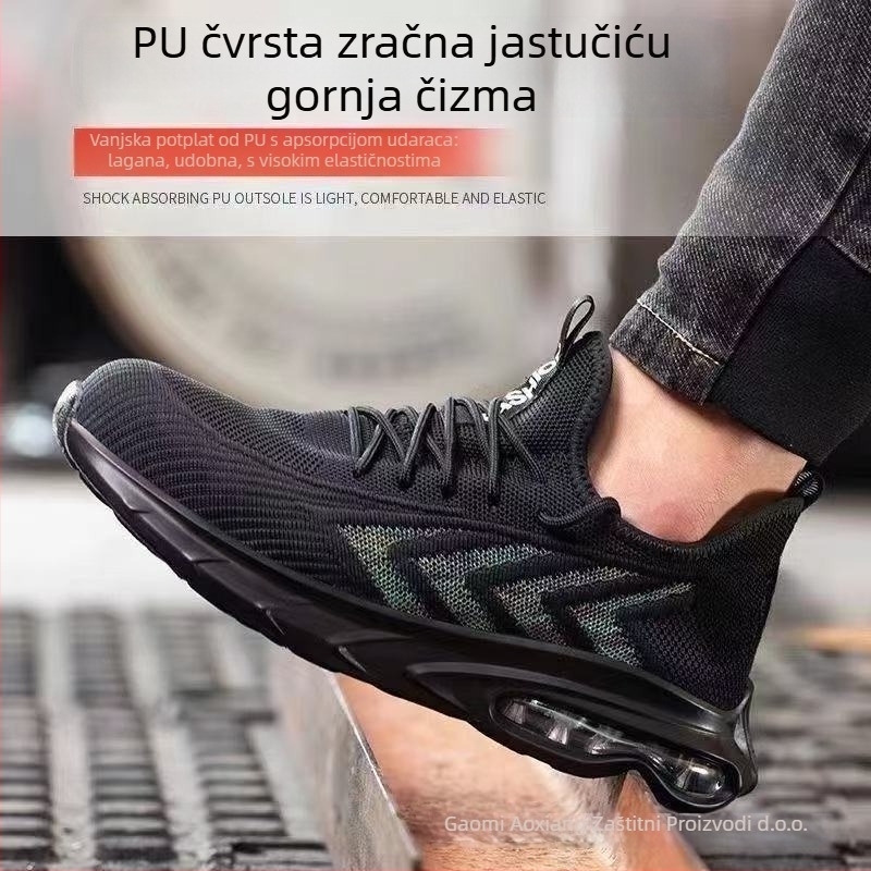 Radne cipele za ljeto, prozračni Flyknit gornji dio, čelični prst, zaštita od udara i probijanja, lake, otporne na habanje