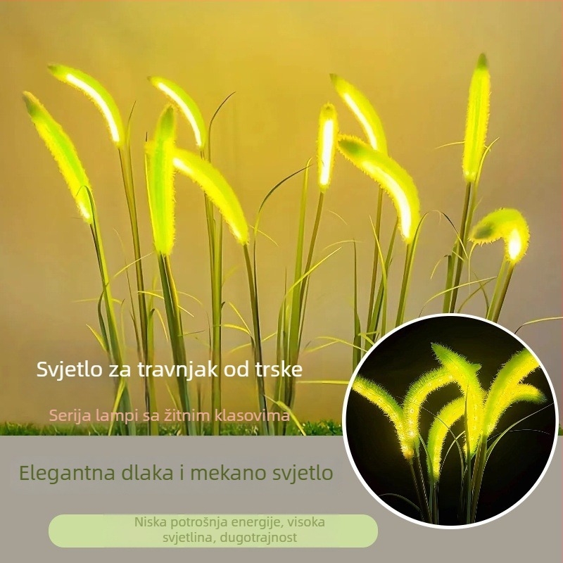 Solarsko dekorativno vanjsko LED svjetlo za travu, zemna lampica, model YGS-CD07, PE kućište, IP65, 1W, radno vrijeme 16–24 h