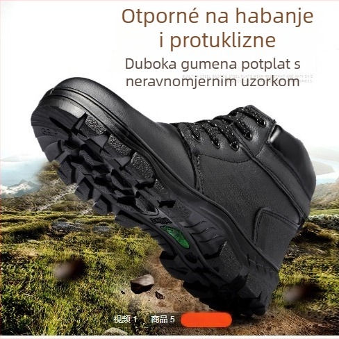 Visoke sigurnosne cipele s čeličnom prstom, kožnim gornjim dijelom, vodootporne, topla izolacija