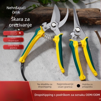 Škare za podrezivanje s nehrđajućeg čelika, otvor 30 mm, duljina oštrice 80 mm, promjer rezanja 10 mm, ukupna duljina 200 mm