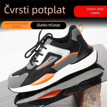 Muške i ženske radne cipele s čeličnim prstom, otporne na udarce i probijanje, prozračne, lagane, mekane potplata, protuklizne za gradilišta ljeti