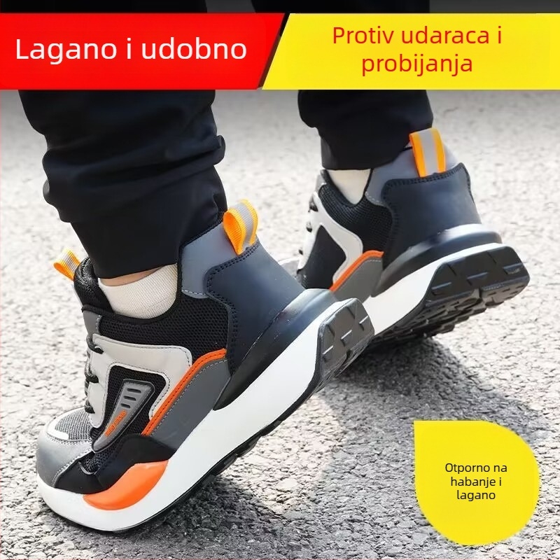 Muške i ženske radne cipele s čeličnim prstom, otporne na udarce i probijanje, prozračne, lagane, mekane potplata, protuklizne za gradilišta ljeti