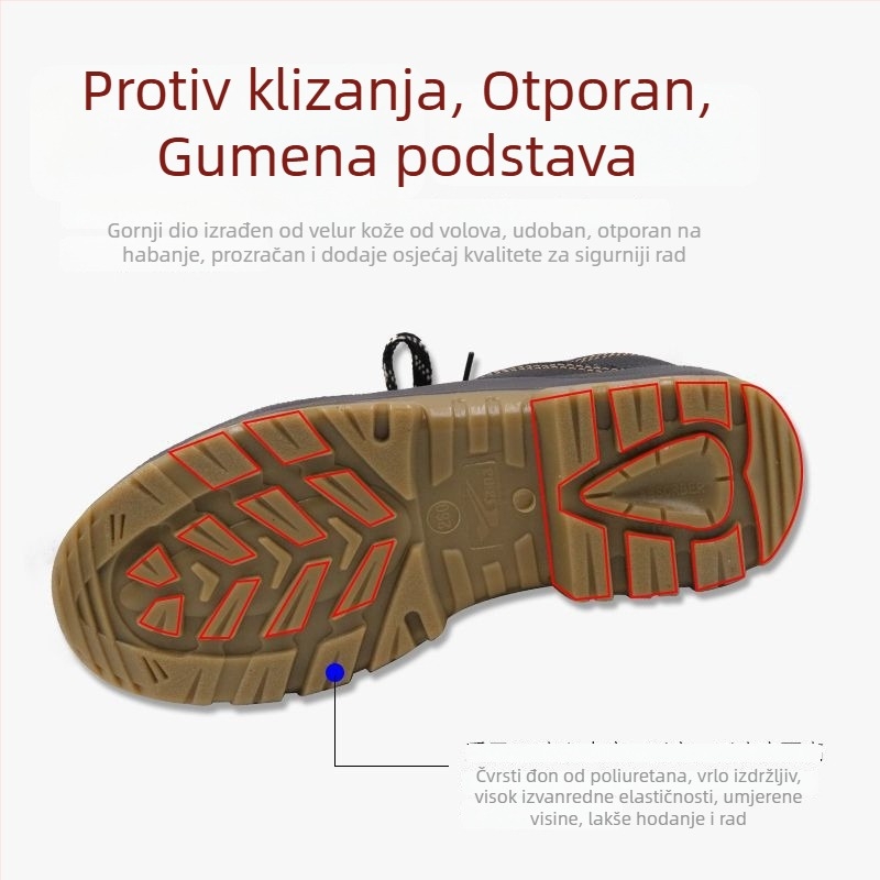 Senna sigurnosne cipele za muškarce – gornji dio od reljefne kravlje kože, otporne na udarce, probijanje, statički elektricitet, otporne na ulja