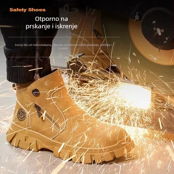 Čizme za zaštitu zavarivače sa mikrovlaknom kožom, čeličnim prstom, otporne na udarce, proboj i opekline