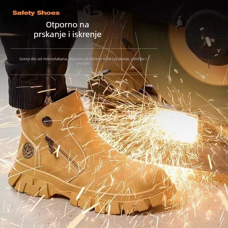 Čizme za zaštitu zavarivače sa mikrovlaknom kožom, čeličnim prstom, otporne na udarce, proboj i opekline