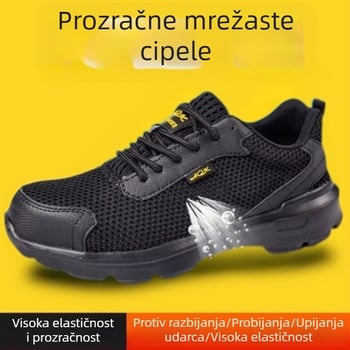 Prozračne radne cipele s čeličnom prstu – protuklizne, otporne na probijanje, lagane, mrežasti gornji dio