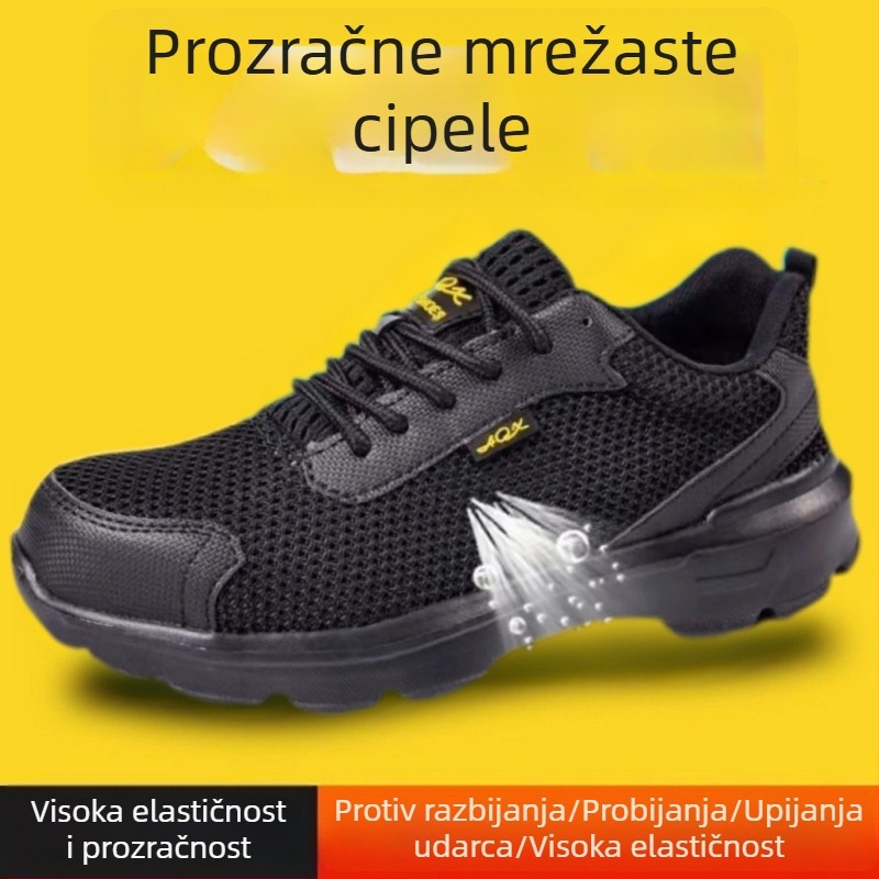 Prozračne radne cipele s čeličnom prstu – protuklizne, otporne na probijanje, lagane, mrežasti gornji dio
