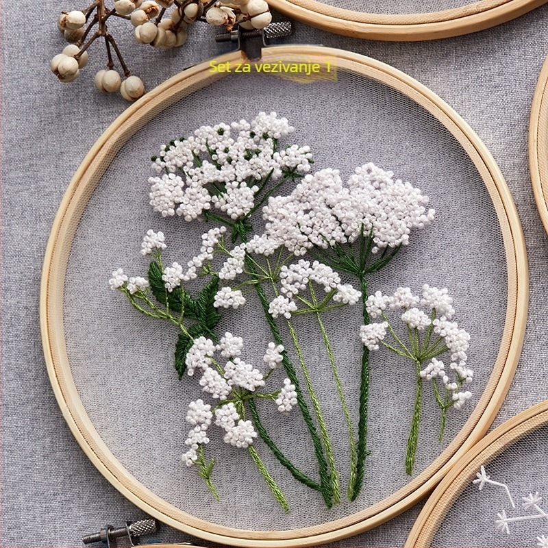 DIY set za broderanje s gazom – moderni stil, brend Unique, za početnike