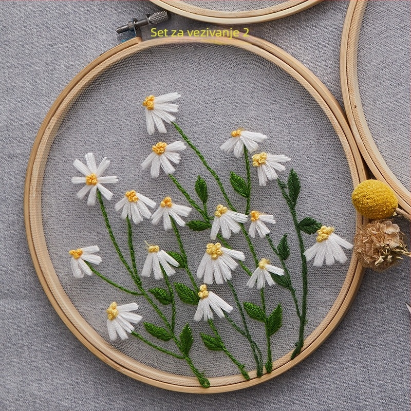 DIY set za broderanje s gazom – moderni stil, brend Unique, za početnike