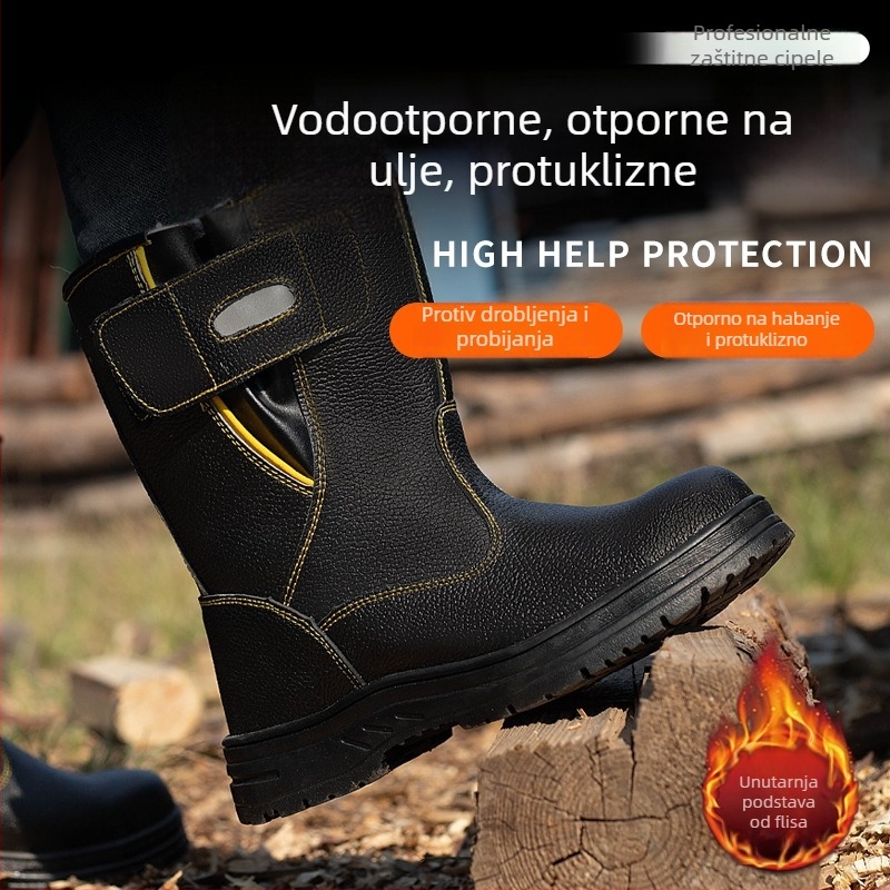 Visoke sigurnosne cipele s vunenom postavom, toplo obložene, za naftna polja i podzemne rudnike, zaštita od udara i probijanja, za zavarivanje
