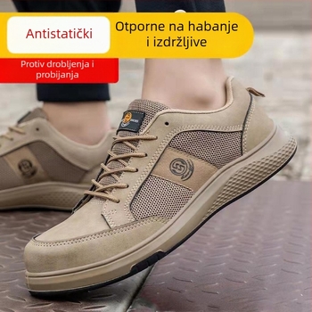 Prozračne sigurnosne cipele za sve sezone s čeličnim prstom, zaštita od udara i prodiranja, antistatične, izdržljive, udobne radne cipele
