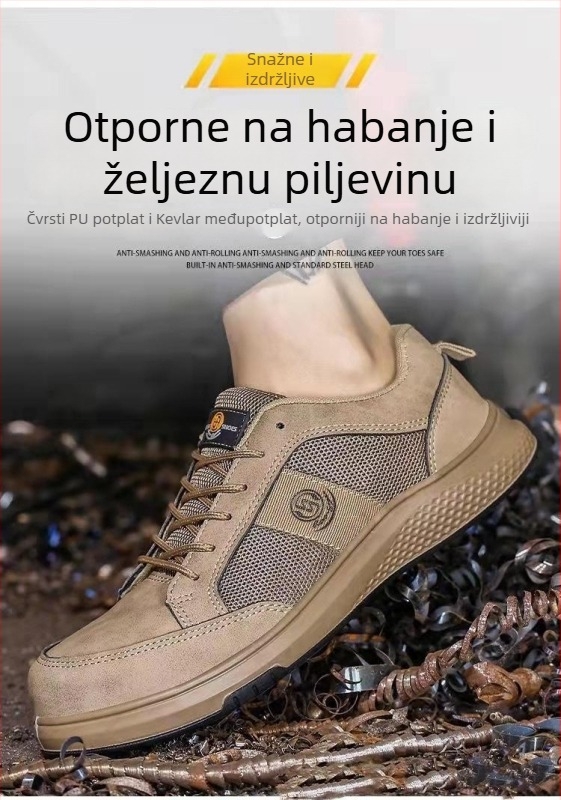 Prozračne sigurnosne cipele za sve sezone s čeličnim prstom, zaštita od udara i prodiranja, antistatične, izdržljive, udobne radne cipele