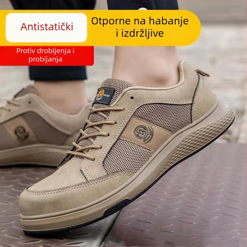 Prozračne sigurnosne cipele za sve sezone s čeličnim prstom, zaštita od udara i prodiranja, antistatične, izdržljive, udobne radne cipele