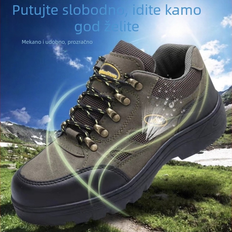 Planinarske cipele otporne na udarce i probijanje, čelična zaštita prstiju, gumeni potplat, vanjska sigurnosna obuća, niskog kroja
