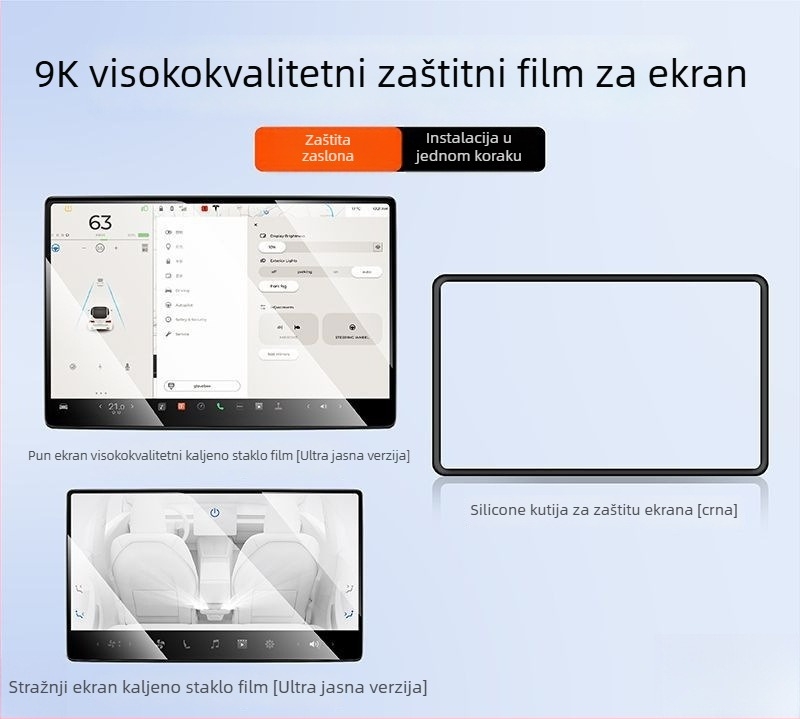 Staklena zaštita zaslona središnje konzole za Tesla Model Y, ljepilo za montažu
