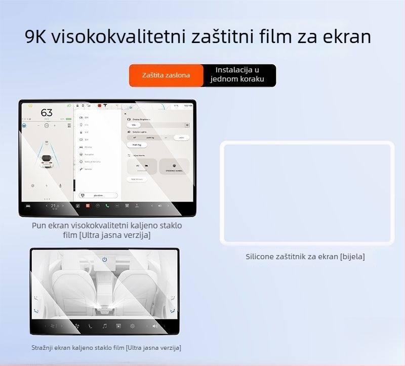 Staklena zaštita zaslona središnje konzole za Tesla Model Y, ljepilo za montažu