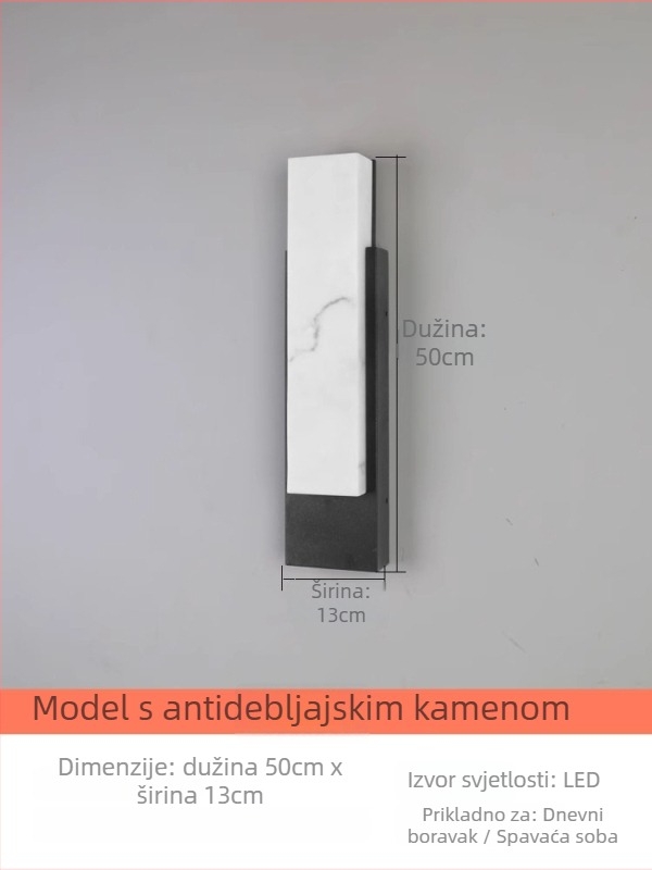 Vanjska vodootporna zidna svjetiljka od nehrđajućeg čelika, model B7182, 220V, IP65, 3000K, Sanan Optoelectronics