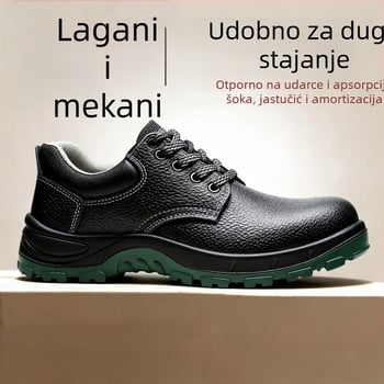 Muške zaštitne cipele Iron Shield – otporne na udarce i probijanje, čelična prstna zaštita, koža goveda, niska visina