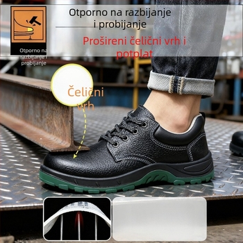 Muške zaštitne cipele Iron Shield – otporne na udarce i probijanje, čelična prstna zaštita, koža goveda, niska visina