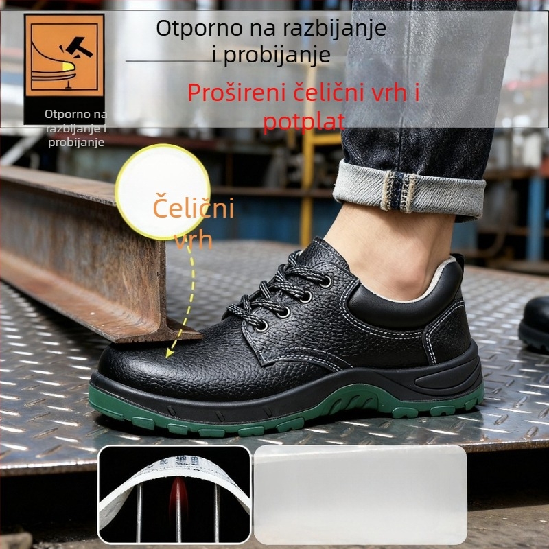 Muške zaštitne cipele Iron Shield – otporne na udarce i probijanje, čelična prstna zaštita, koža goveda, niska visina