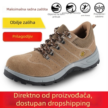Zaštitne cipele za zavarivanje s čeličnom špicom, zaštita od udara i probijanja, semiš koža, niski gležanj