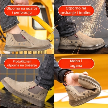 Sigurne radne cipele za zavarivanje, prozračni gornji dio, čelični prst, otporne na udarce i proboje, slip-on (prozračni gornji dio, čelični prst, otporni na udarce, proboje)