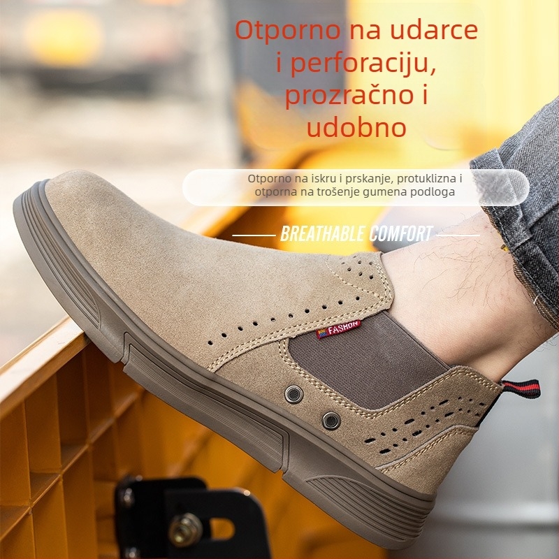 Sigurne radne cipele za zavarivanje, prozračni gornji dio, čelični prst, otporne na udarce i proboje, slip-on (prozračni gornji dio, čelični prst, otporni na udarce, proboje)