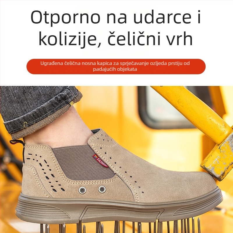 Sigurne radne cipele za zavarivanje, prozračni gornji dio, čelični prst, otporne na udarce i proboje, slip-on (prozračni gornji dio, čelični prst, otporni na udarce, proboje)