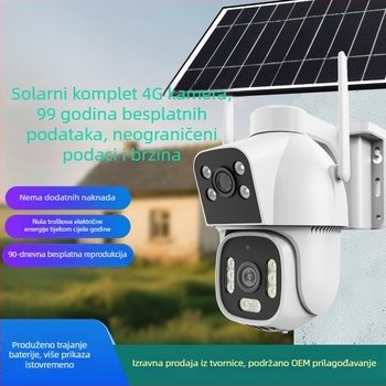 AOV Solarna sigurnosna kamera za nadzor s doživotnim nedostatkom podataka, bez napajanja i bez interneta, 4G kamera s praćenjem ljudi