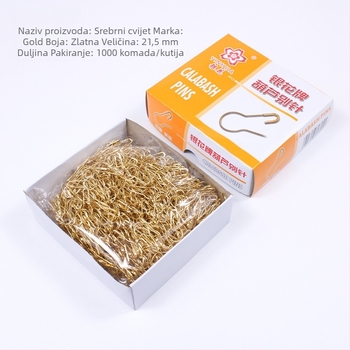 Željezni igličasti pin u obliku tikve, Silver Flower marka, za oznake odjeće, boje zlatna, srebrna i crna