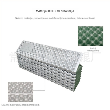Kemping madrac zatvorenih ćelija s IXPE i aluminijskim filmom, 500 g, R vrijednost 2,5, za 1–2 osobe, model YIKI-S56U