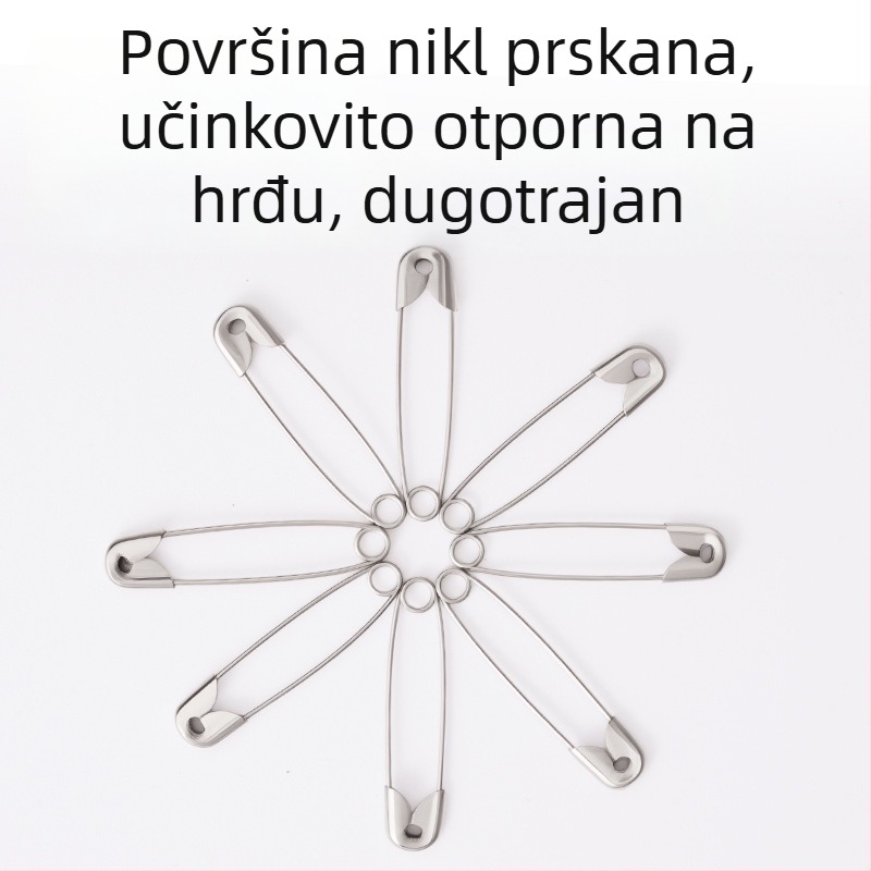 Zakrivljena sigurnosna igla broš, čelik, starog stila kopča, model ts400, pakirano u kutiji