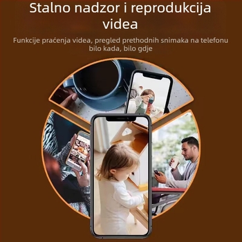 Bežična pametna kamera 1080p, kontrola putem mobilne aplikacije, domet 10–30 m, unutarnja upotreba, noćni vid