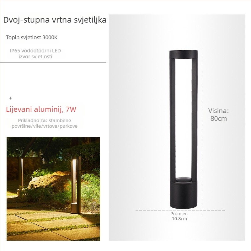 LED vanjska rasvjeta za travnjak – aluminijsko kućište, IP65, 7W, model LY-CPD-0014, kontinuirano osvjetljenje više od 36 sati