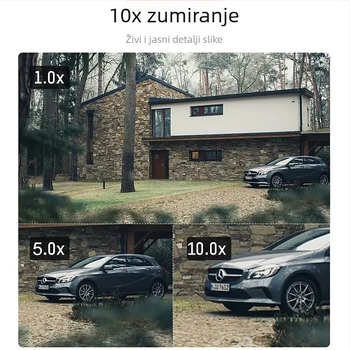 V380 4G bežična kamera za nadzor, 10x zoom, 3-kanalni nadzor, CMOS senzor 1080p, objektiv 4+10 mm