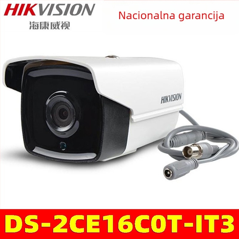 Hikvision DS-2CE16C0T-IT3 720P koaksijalna HD sigurnosna kamera s ABS kućištem - radna temperatura -35°C do 60°C