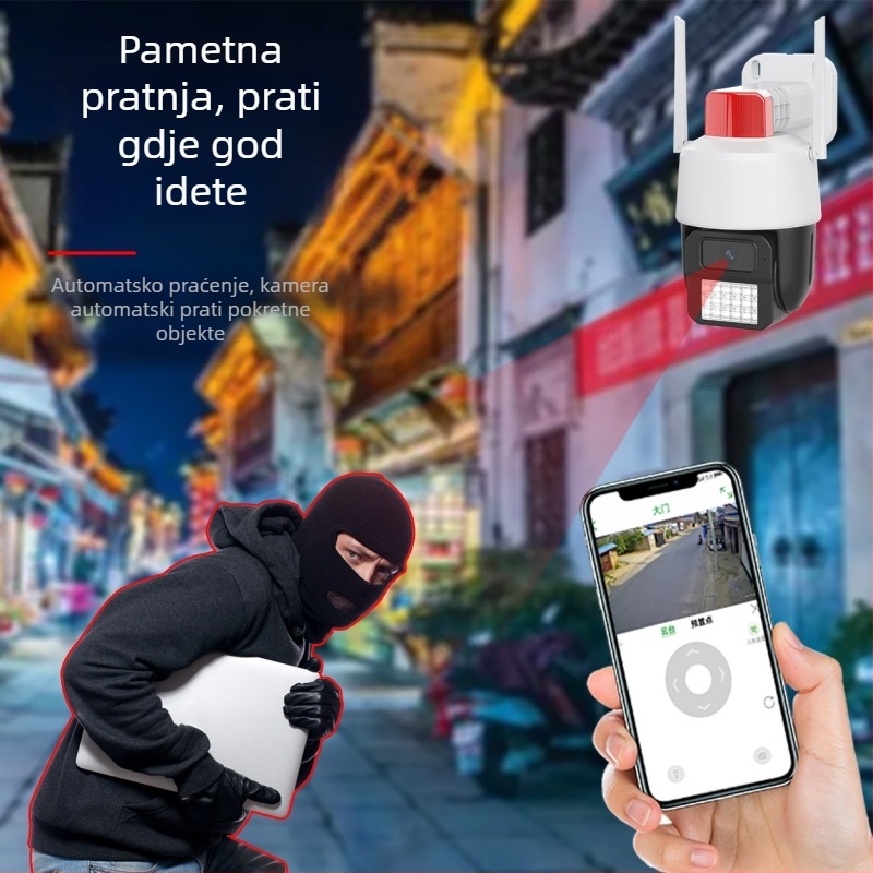 360° Panoramska bežična WiFi dome kamera za unutarnje/ vanjske nadzor - senzor 1/2.7in, -20°C do 55°C, 12V