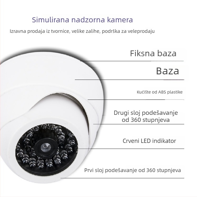 Unutarnja lažna kamera u obliku školjke sa svjetlom