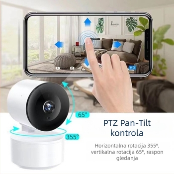 Unutarnja bežična Wi-Fi kamera za nadzor, s punom bojom prikaza, 1080p HD, infracrveno noćno vid, zvučni i svjetlosni alarm