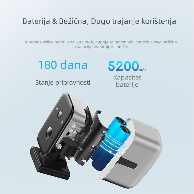 PTZ vanjska vodootporna bežična kamera s 1080p, 0,05 lux, 3,6 mm objektivom, IR domet 9–10 m, detekcija pokreta i ljudskog tijela
